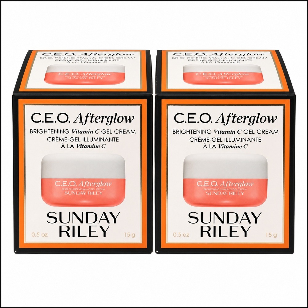 Sunday Riley CEO Afterglow Brightening Vitamin C Gel Cream 0.5oz Lot of 2